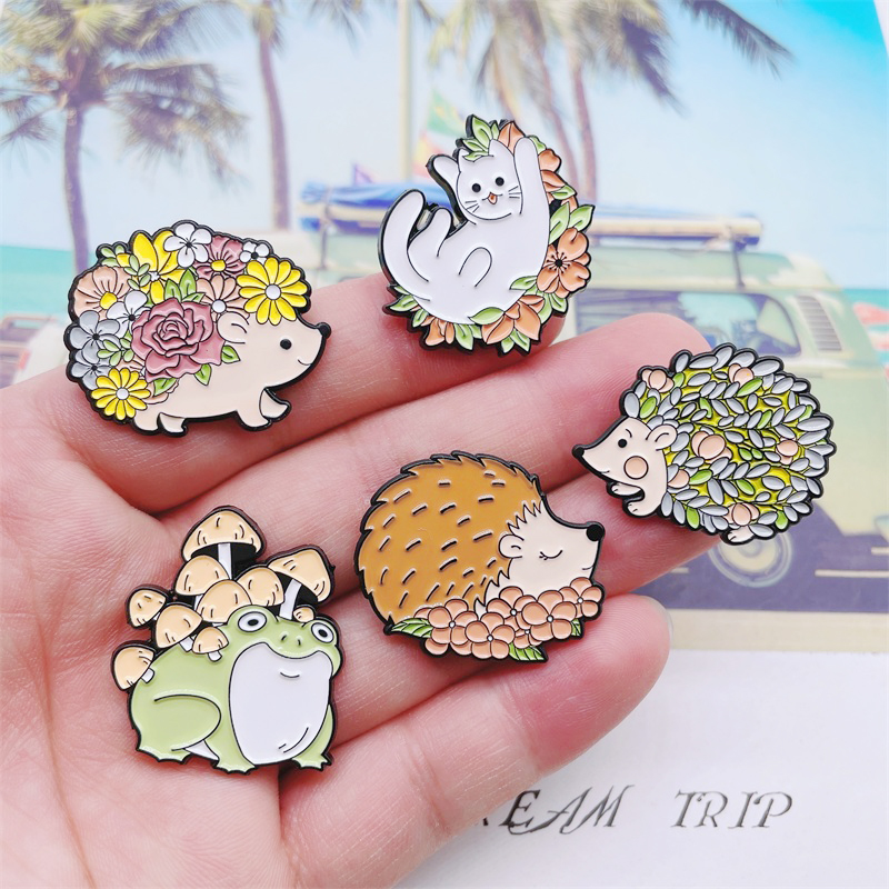 Creative Plants Flowers Animal - Flower Frog Pin 评论和价格