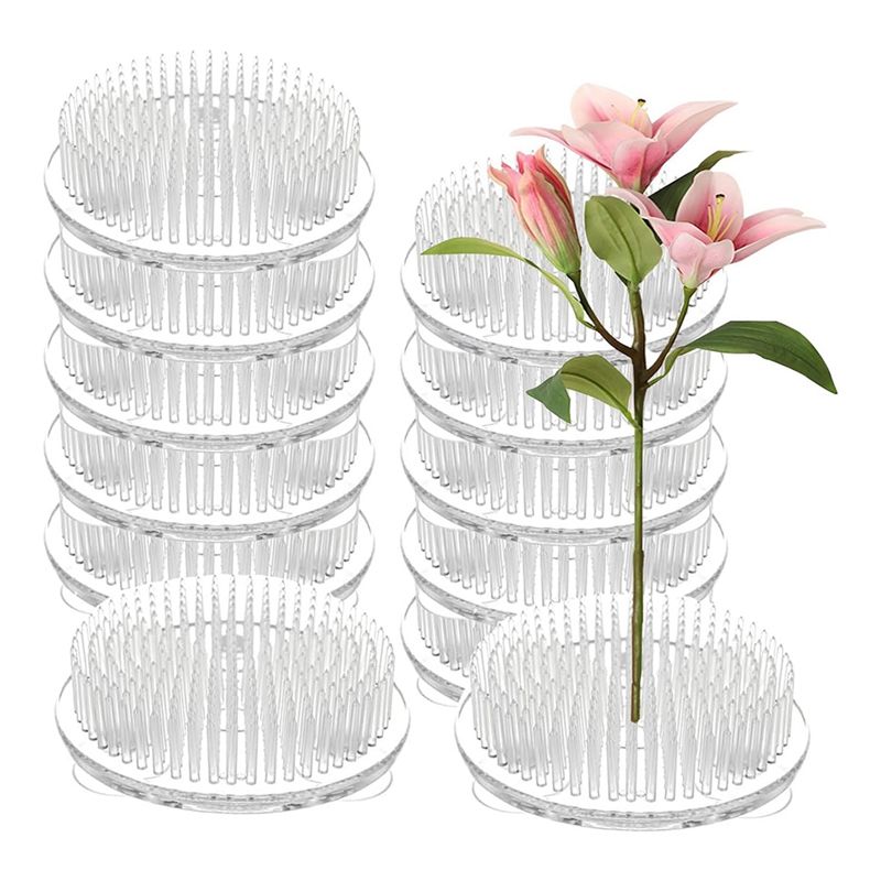 Set Of 12 Clear Plastic Pin Fr - Flower Frog Pin 评论和价格