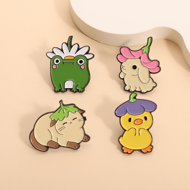 Flowers Leaf Hat Enamel Pins C - Flower Frog Pin 评论和价格